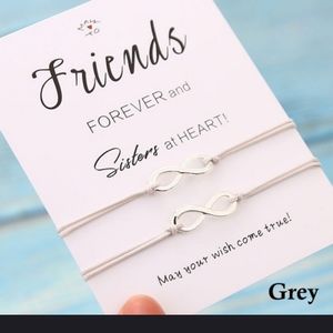 Very Cute Set of 2 GREY Friends bracelets